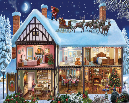 World care painting Christmas House